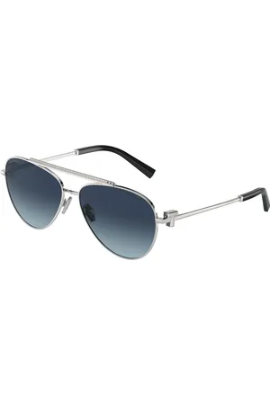 Tiffany & Co. Donna TF3101B 60014U Occhiali da sole Acciaio Blu Pilot Polarizzata Sfumato