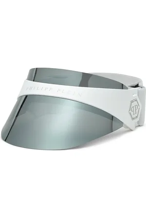 Philipp Plein Unisex SPP033S PLEIN F.I.T. FUTURE IS TODAY VISIERA-K 5WWX Occhiali da sole Iniettato Grigio Visiera Normale Specchiato