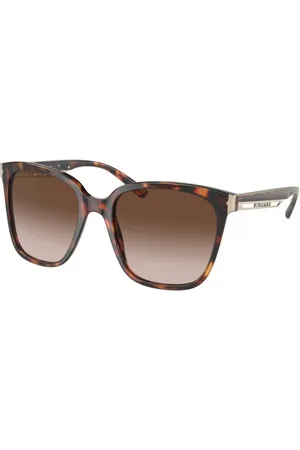 Bvlgari Donna BV8245 551513 Occhiali da sole outlet Plastica Marrone Squadrata Normale Sfumato