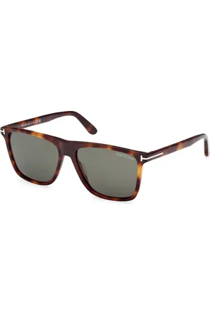 Tom Ford Uomo FT0832 FLETCHER 53N Occhiali da sole Acetato Verde Squadrata Normale