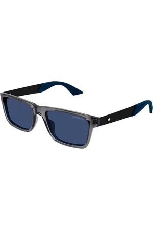 Montblanc Uomo MB0299S 004 Occhiali da sole Acetato Blu Squadrata