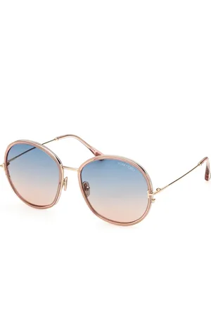 Tom Ford Donna FT0946 HUNTER-02 72W Occhiali da sole Metallo Blu Rotonda Normale Sfumato
