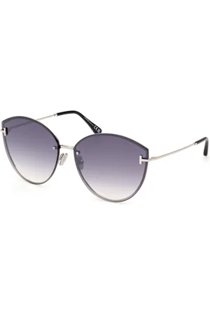 Tom Ford Donna FT1106 EVANGELINE 16C Occhiali da sole Metallo Fumo Cat Eye Normale Sfumato