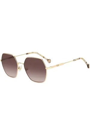 Carolina Herrera Donna HER 0183/S BKU/HA Occhiali da sole Metallo Marrone Geometrica Sfumato
