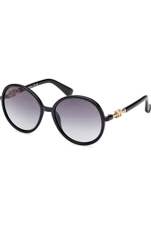 Max Mara Donna MM0065 EMME15 01B Occhiali da sole Iniettato Grigio Rotonda Normale Sfumato