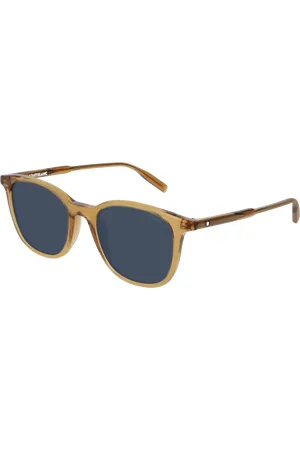Montblanc Uomo MB0006S 004 Occhiali da sole Acetato Blu Squadrata