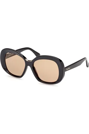 Max Mara Donna MM0087 EDNA 01E Occhiali da sole Acetato Marrone Rotonda Normale