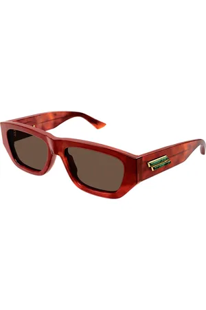 Bottega Veneta Unisex BV1252S 002 Occhiali da sole Acetato Marrone Squadrata Normale