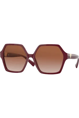 VALENTINO Donna VA4088 513913 Occhiali da sole outlet Plastica Marrone Geometrica Sfumato