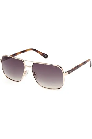 Guess Uomo GU00119 32B Occhiali da sole Metallo Fumo Squadrata Normale