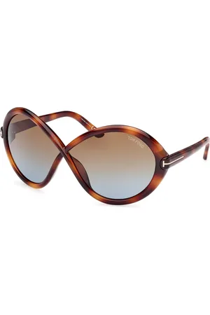 Tom Ford Donna FT1070 JADA 53F Occhiali da sole Iniettato Marrone Farfalla Normale Sfumato