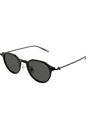 Montblanc Uomo MB0355S 001 Occhiali da sole Iniettato Grigio Rotonda