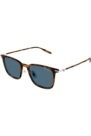 Montblanc Uomo MB0354S 004 Occhiali da sole Iniettato Blu Squadrata