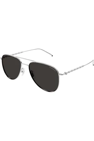 Montblanc Uomo MB0311S 001 Occhiali da sole Metallo Grigio Pilot