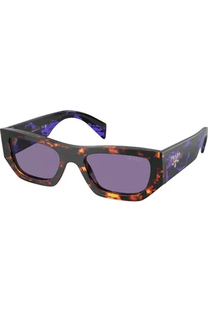 Prada Unisex PR A01S 14O50B Occhiali da sole Acetato Viola Pillow Normale Specchiato