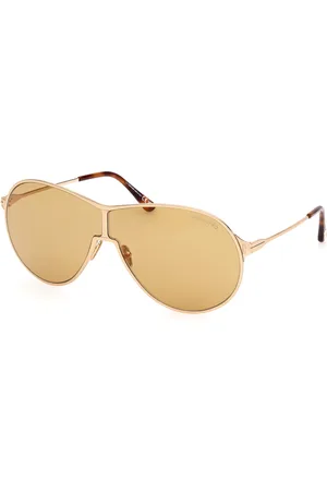 Tom Ford Unisex FT1174 GAIA 30E Occhiali da sole Metallo Marrone Pilot Normale
