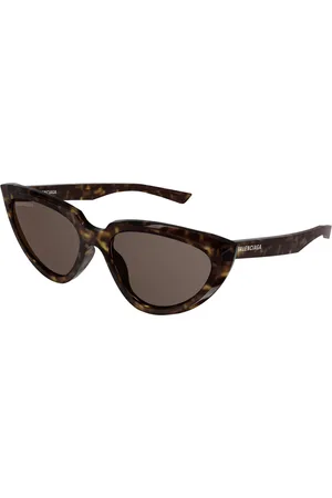Balenciaga Donna BB0182S 002 Occhiali da sole Acetato Marrone Cat Eye Normale