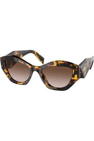 Prada Donna PR 07YS VAU6S1 Occhiali da sole Acetato Marrone Geometrica Normale Sfumato