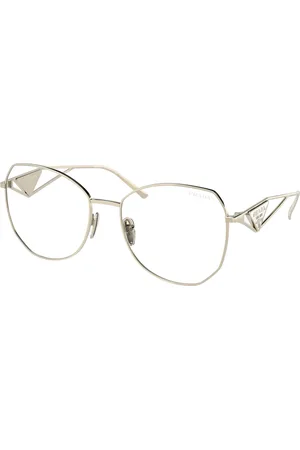 Prada Donna PR 57YS ZVN08N Occhiali da sole Acciaio Trasparente Geometrica Normale