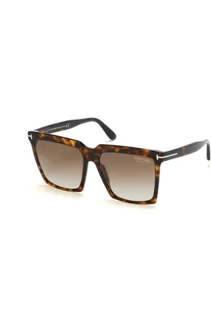 Tom Ford Donna FT0764 SABRINA-02 52H Occhiali da sole Acetato Squadrata Polarizzata