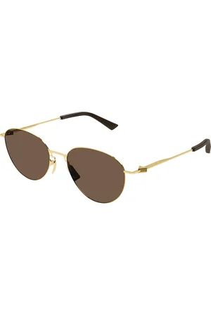 Bottega Veneta Uomo BV1268S 002 Occhiali da sole Metallo Marrone Pantos Normale