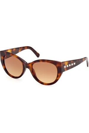 Swarovski Donna SK0372 52F Occhiali da sole outlet Acetato Marrone Cat Eye Normale Sfumato