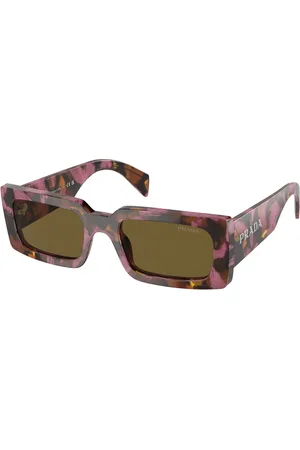 Prada Donna PR A07S 18N01T Occhiali da sole Acetato Marrone Pillow Normale