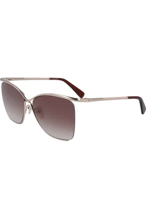 Longchamp Donna LO132SL 42823 716 Occhiali da sole Metallo Rosso Squadrata Normale Sfumato