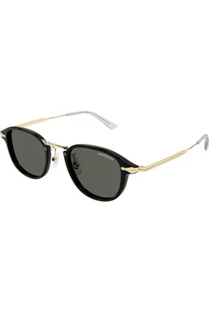 Montblanc Uomo MB0336S 001 Occhiali da sole Iniettato Grigio Rotonda