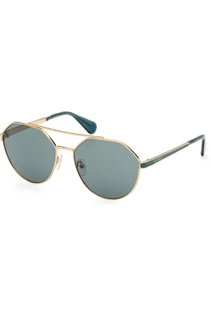 Max&Co. Donna MO0119 30N Occhiali da sole Metallo Verde Rotonda Normale