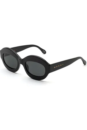 Marni Unisex Ik Kil Cenote Black 4IE Occhiali da sole Acetato Grigio Oversize Normale