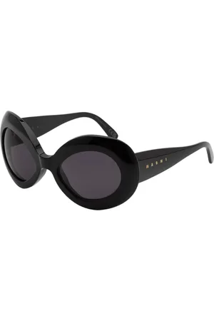 Marni Unisex Lake Of Fire Black 4DL Occhiali da sole Acetato Grigio Oversize Normale