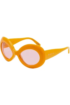 Marni Unisex Lake Of Fire Orange ONE Occhiali da sole Acetato Rosa Oversize Normale
