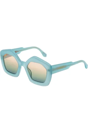 Marni Unisex Laughing Waters Salty 0YJ Occhiali da sole Acetato Blu Geometrica Normale Sfumato