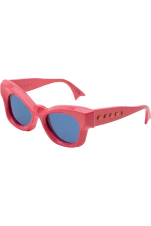 Marni Unisex Magneticus Pink OYO Occhiali da sole Acetato Azzurro Geometrica Normale