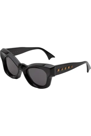 Marni Unisex Magneticus Black GGE Occhiali da sole Acetato Grigio Geometrica Normale