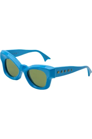 Marni Unisex Magneticus Lazuli M2B Occhiali da sole Acetato Verde Geometrica Normale