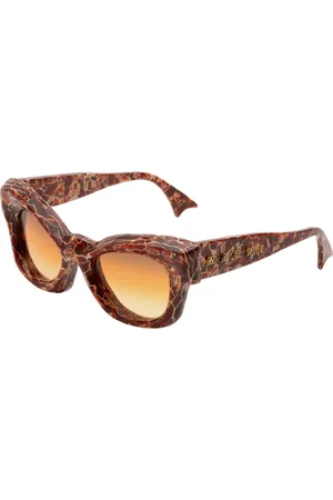 Marni Unisex Magneticus Lava LF7 Occhiali da sole Acetato Giallo Geometrica Normale Sfumato