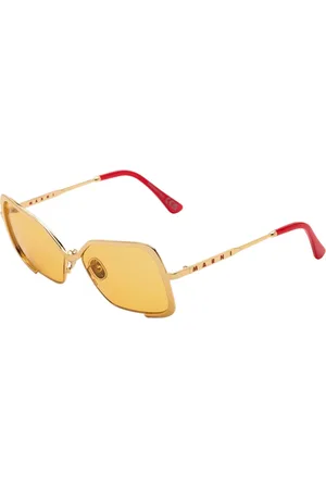 Marni Unisex Unila Valley cod.colore Gold Mustard 52Z Occhiali da sole Metallo Arancione Squadrata Normale