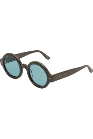 Marni Unisex Nakagin Tower Clouds VJ0 Occhiali da sole Acetato Azzurro Rotonda Normale