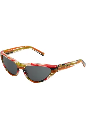 Marni Unisex Mavericks Spacey Stripey ZEQ Occhiali da sole Acetato Grigio Avvolgente Normale