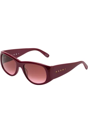 Marni Unisex Orinoco River QT9 Occhiali da sole Acetato Rosso Squadrata Normale Sfumato