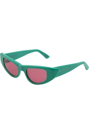 Marni Unisex Netherworld Teal YSJ Occhiali da sole Acetato Rosa Cat Eye Normale