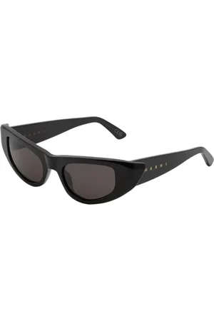 Marni Unisex Netherworld Black MOA Occhiali da sole Acetato Grigio Cat Eye Normale