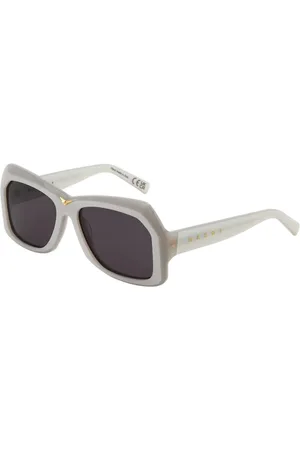 Marni Unisex Tiznit Metallic Silver Y6Z Occhiali da sole Acetato Grigio Geometrica Normale