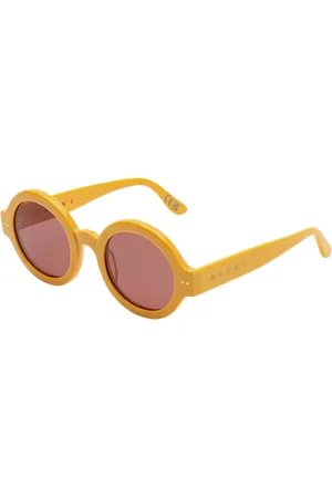 Marni Unisex Nakagin Tower Daze IAT Occhiali da sole Acetato Bordeaux Rotonda Normale