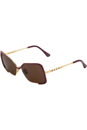 Marni Unisex Unila Valley cod.colore Burgundy Gold U25 Occhiali da sole Metallo Marrone Squadrata Normale
