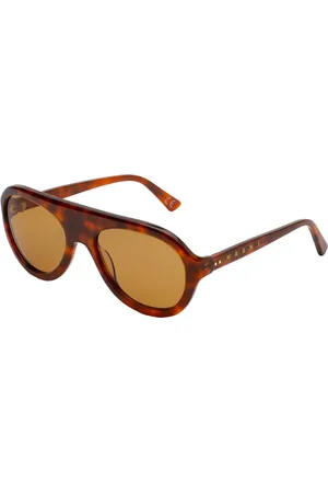 Marni Unisex Mount Toc 5MJ Occhiali da sole Acetato Marrone Pilot Normale