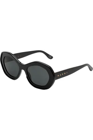 Marni Unisex Ulawun Vulcano Black J5B Occhiali da sole Acetato Grigio Oversize Normale