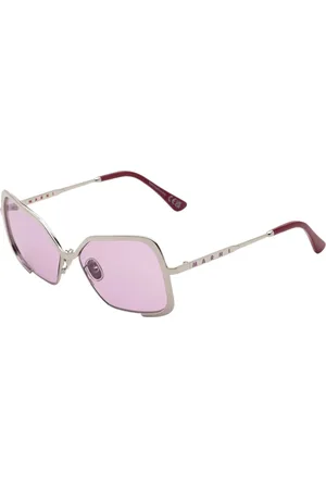 Marni Unisex Unila Valley cod.colore Silver Mauve OEN Occhiali da sole Metallo Viola Squadrata Normale